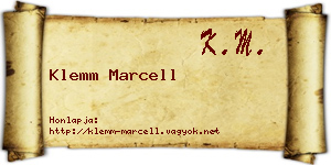 Klemm Marcell névjegykártya